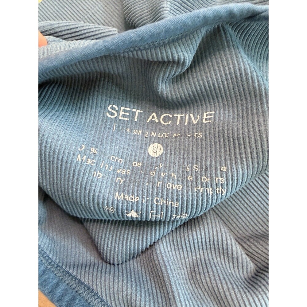 Set Active Ribbed Crop Tank Bra Size Small - Picture 3 of 3
